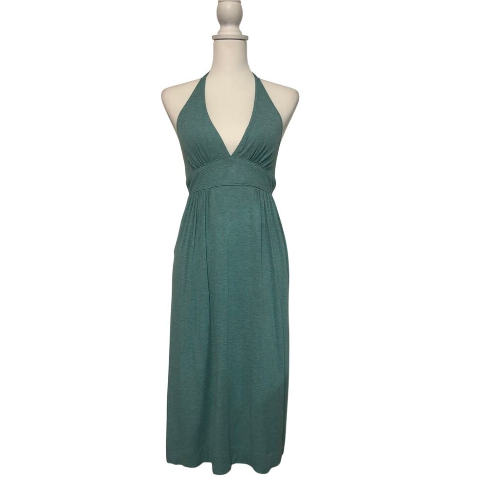 Generra Teal Blue Halter Midi Dress